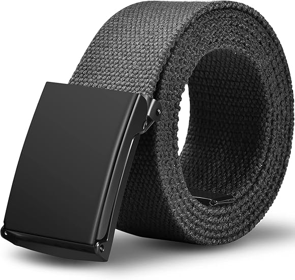 LXMY Belts for Men,Work Belts for Men,Mens Adjustable Canvas Fabric Nylon Golf Belt Fits Anywhere