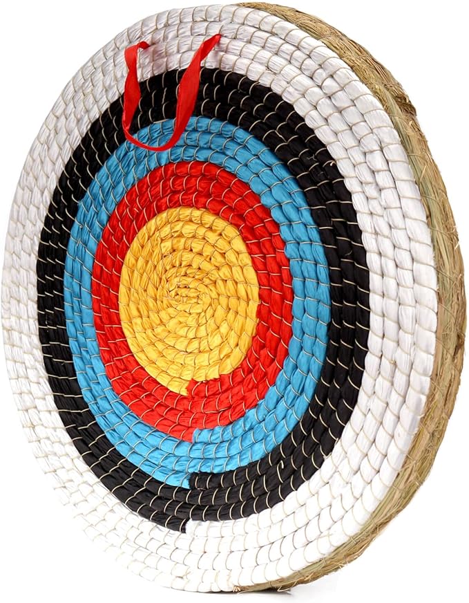 AUVIM Archery Targets for Backyard Hand-Made Straw Archery Target for Recurve Bow Compound Bow or Longbow 20 Inches Traditional Bow Arrow Target for Kids Youth Adult Archery Hunting Practice
