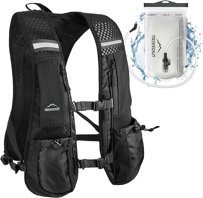 TREKKOUT Adjustable Running Vest for Men & Women | Ultra-Light 5L Hydration Pack | Perfect for Trail Running, Cycling, Hiking & Marathons