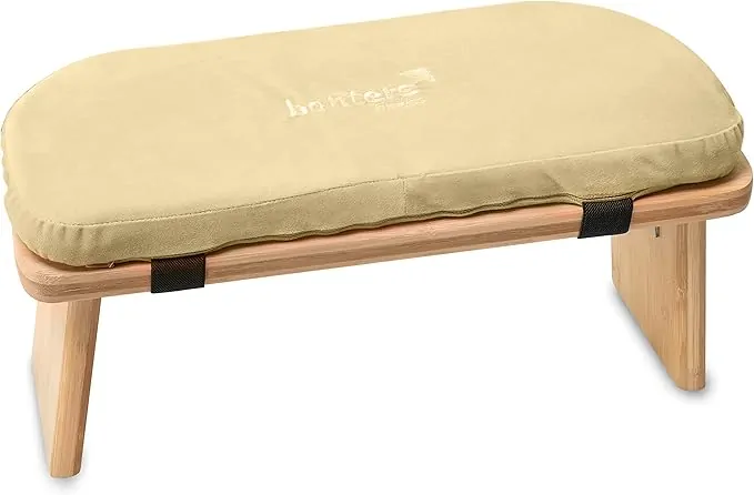 banters Meditation Bench Foldable - Made of solid Bamboo - Portable Kneeling stool with Cushion