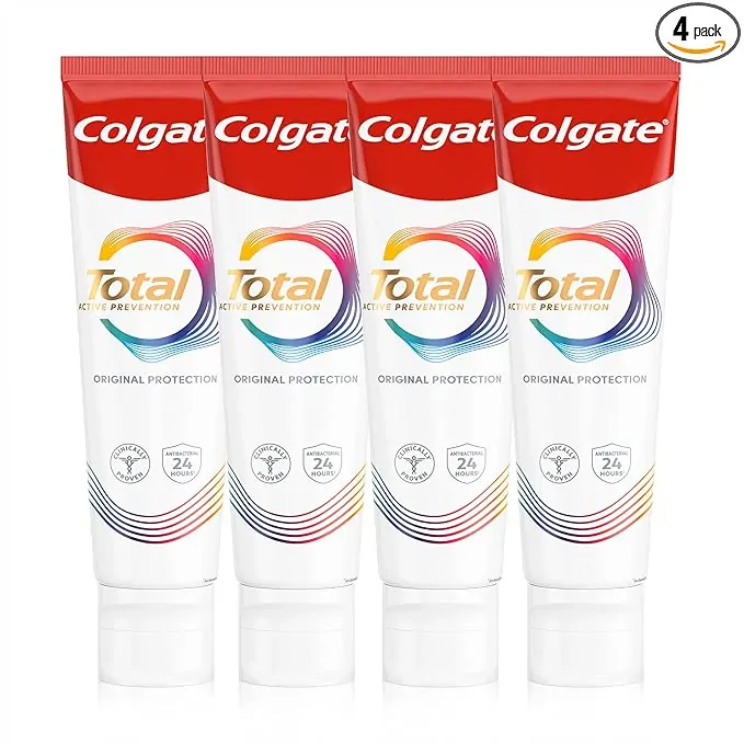 Colgate Total Active Prevention Original Toothpaste 100ml x4 | fights root causes* of many oral health problemsÂ³ | 24h antibacterialÂ¹ protection | clinically proven | patentedÂ² technology